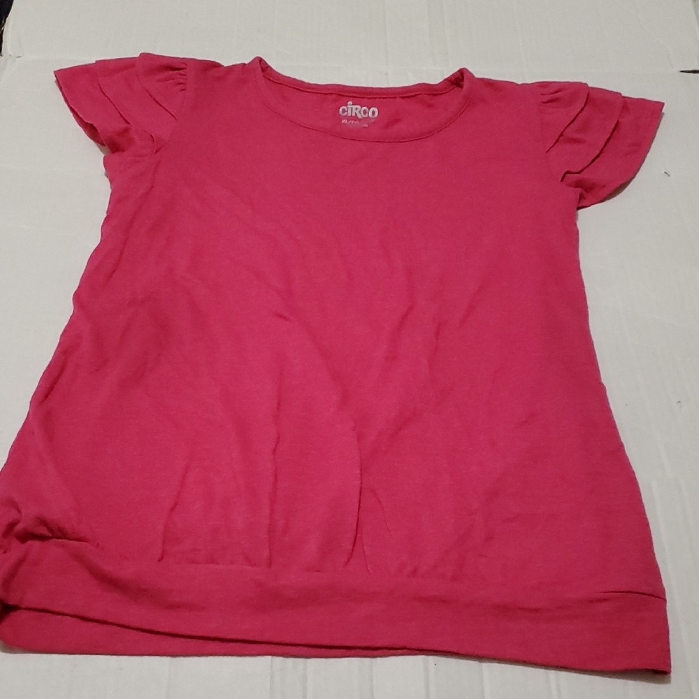 Circo Hot Pink Flutter Short Sleeve Blouson Girl Top XL